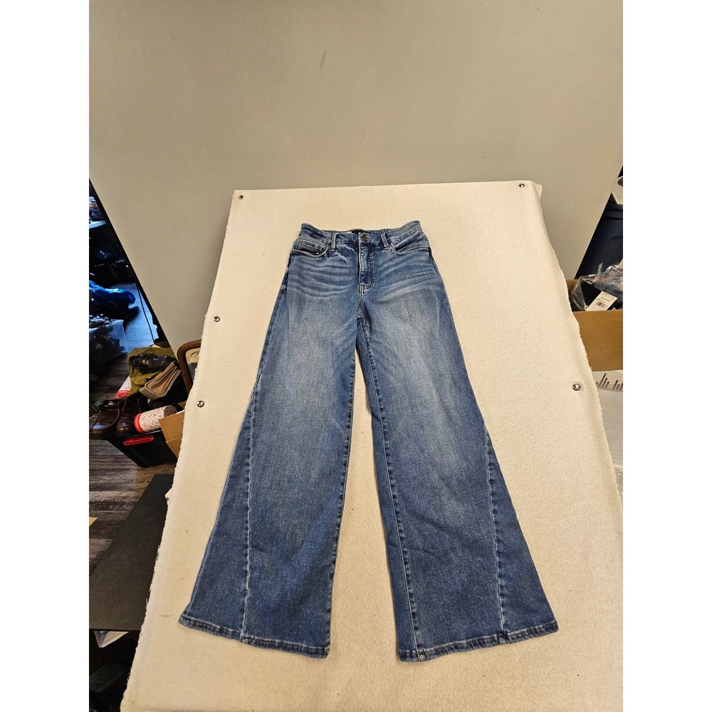 KUT from the Kloth Meg Fab Ab Wide Leg High Rise Jeans Blue Size 6L Long Inseam - Picture 1 of 7